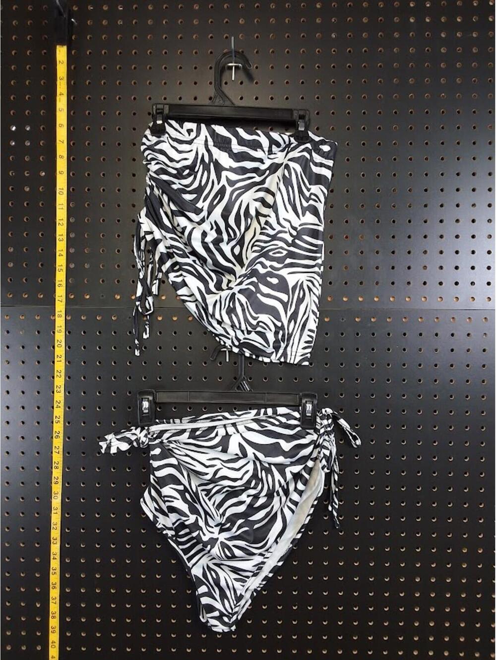 Trendy Zebra Print Two-Piece Swim Set - Medium
